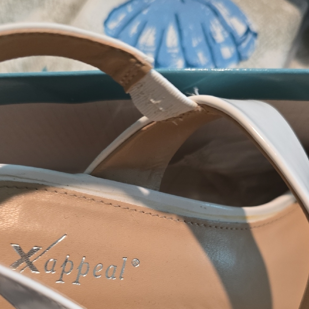 Xappeal White and Tan Wedge Sandals - Picture 3 of 4